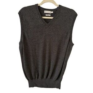 Peter Millar 100% Italian Merino Wool Sweater Vest Men's Large Charcoal Gray